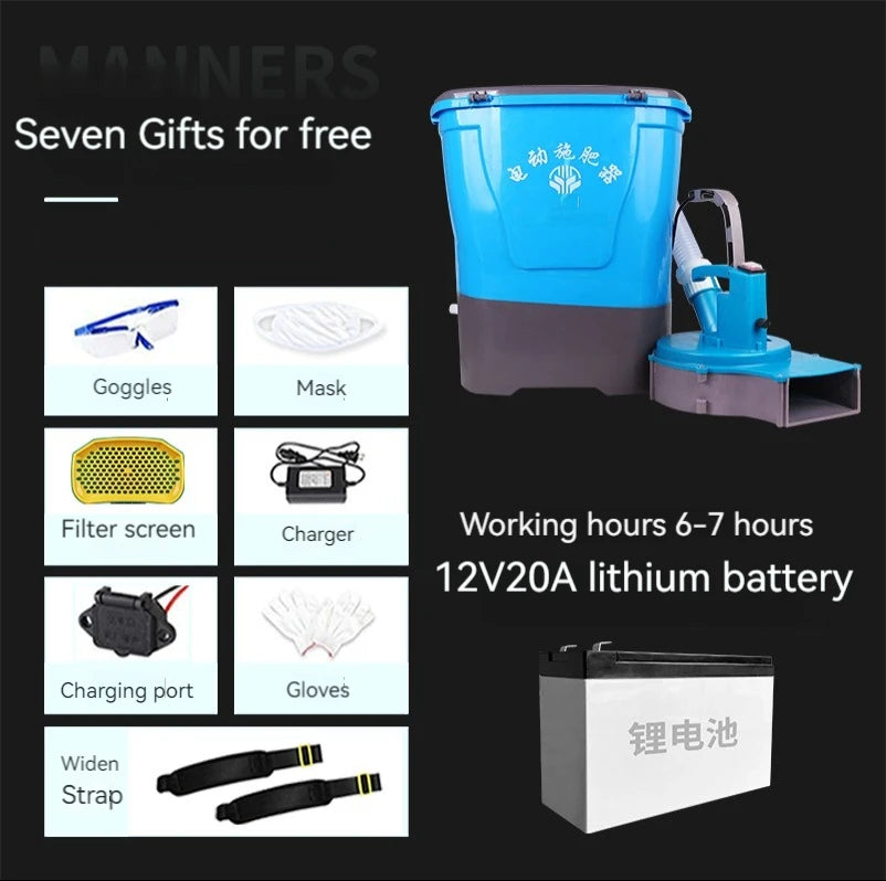 Electric fertilizer applicator Agricultural backpack type multi-function garden tools spreader
