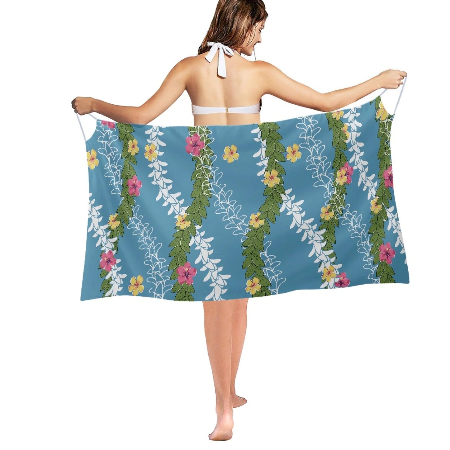 Enchanting Polynesia, Pua Kenini Artistic Scented Flowers, Prints on Demand, Luxury Custom Beach Shawls, Samoa Tropical Paradise