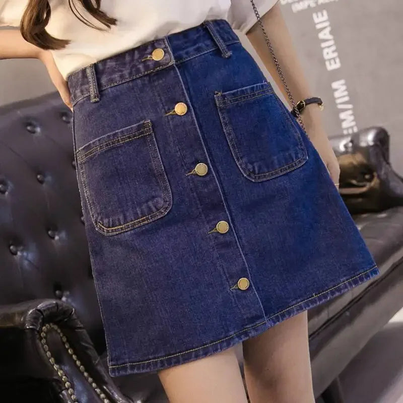 Black Jeans Skirts for Women Midi High Waist Woman Denim Skirt White Stylish Streetwear Vintage Korean Fashion Modest Cheap Y2k