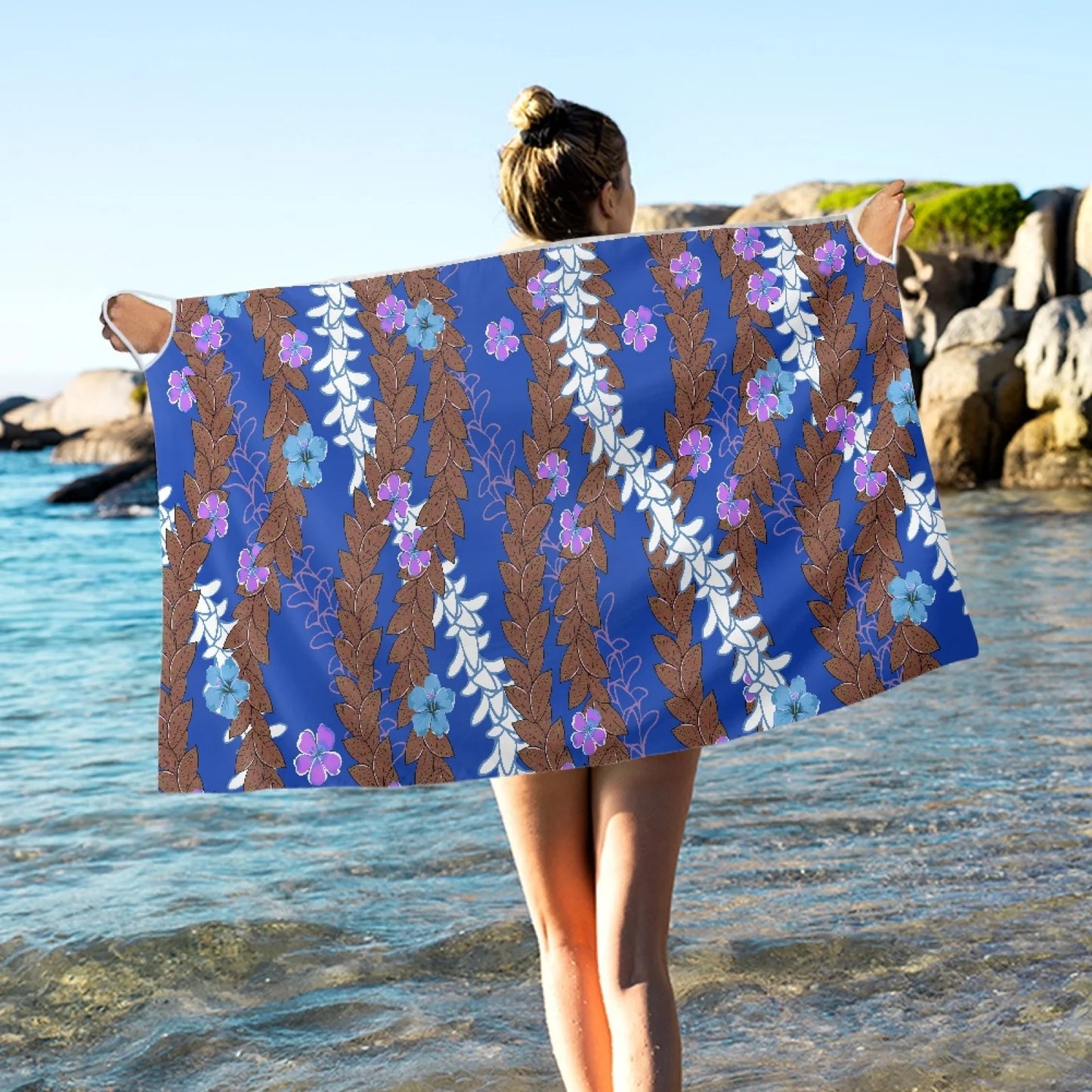 Enchanting Polynesia, Pua Kenini Artistic Scented Flowers, Prints on Demand, Luxury Custom Beach Shawls, Samoa Tropical Paradise