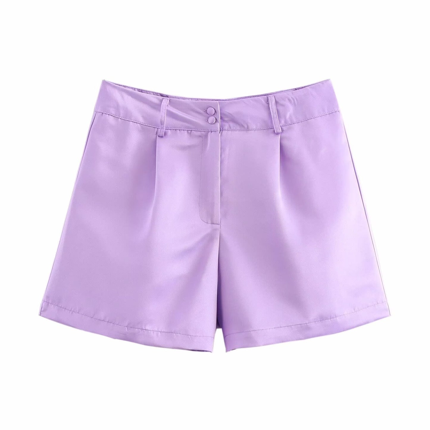 European And American Style French Fashion Design High Waist Bag Buckle Multicolor Shorts