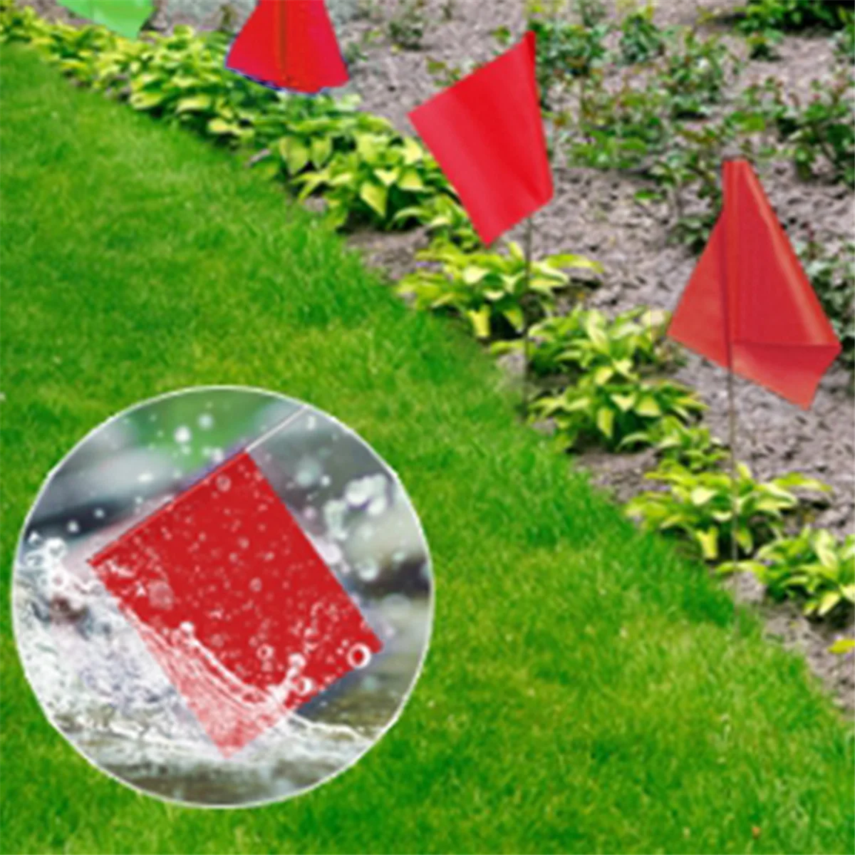 Exceptional! 20pcs Red Marking Flags for Lawn, Lawn Marking Landscape Flags, Yard Watering Flags, Non-Stick Irrigation Flags