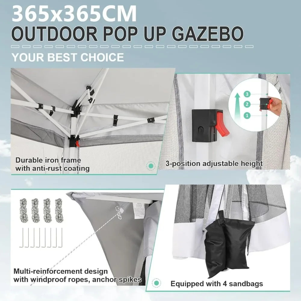 12x12 Pop up Gazebo on Clearance with Mosquito Netting,carpas para Patio Deals,Outdoor Canopy Tent with Portable Carrying Bag