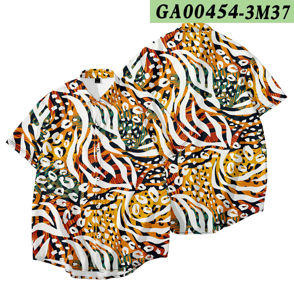 Fashion Men's Shirts Geometric Camouflage Personality