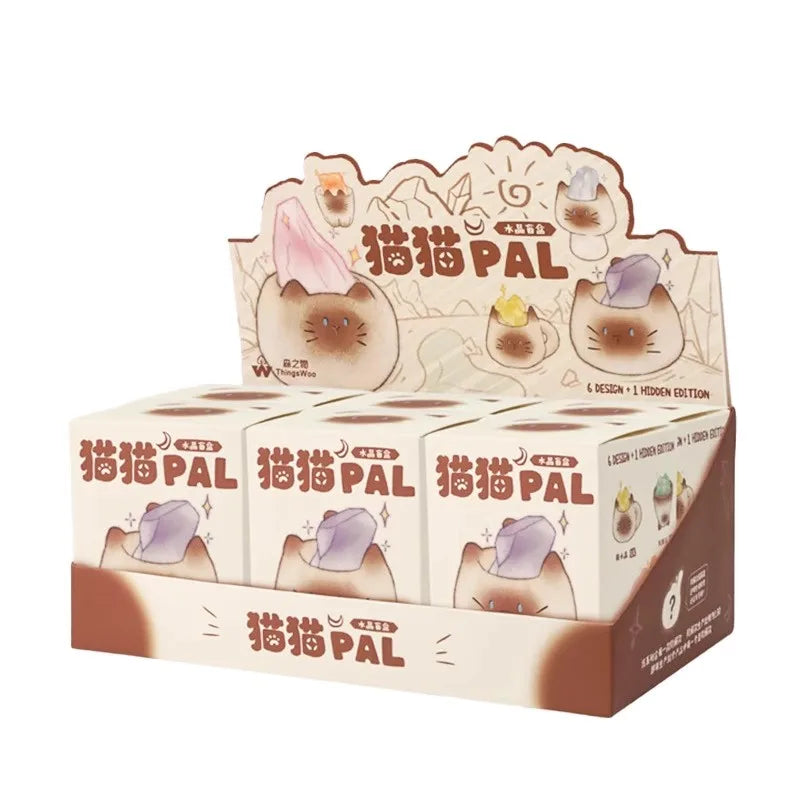 Cat Play Crystal Series Blind Box Fashion Play Cute Mini Figures Desktop Ornaments Dolls Mystery Box Girl Children Gifts Toy
