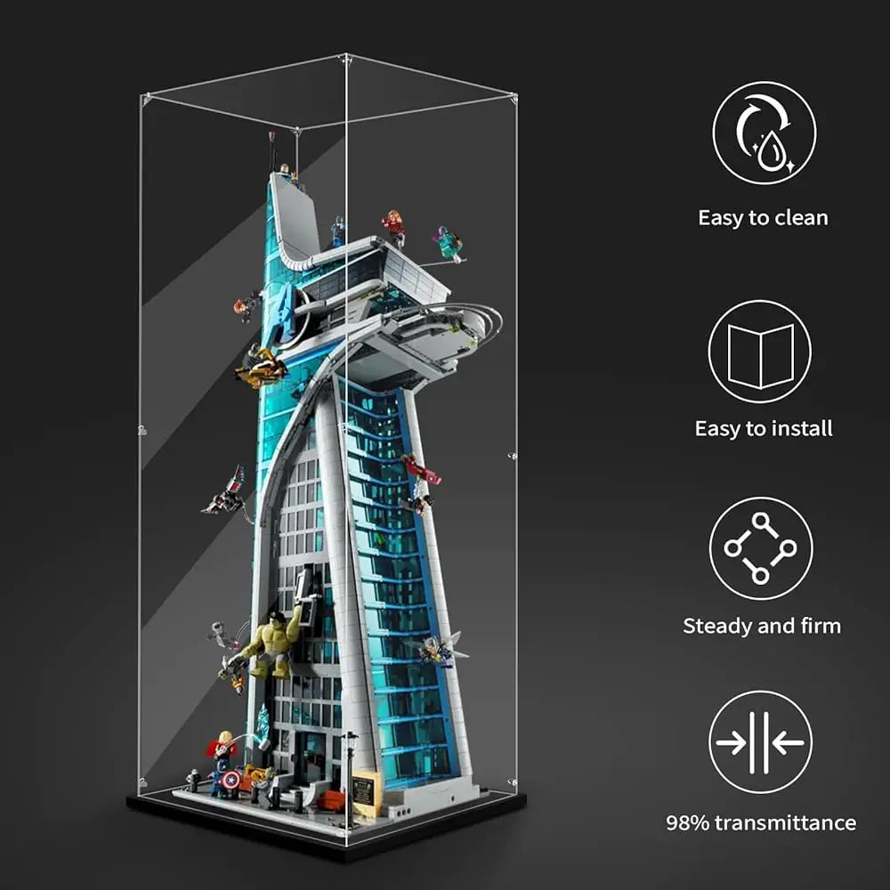 Acrylic Display Case For 76269 Tower, 15.74X13.38X36.22Inch (40X34X92Cm), Protect Your Collectibles From Dust With A Clear