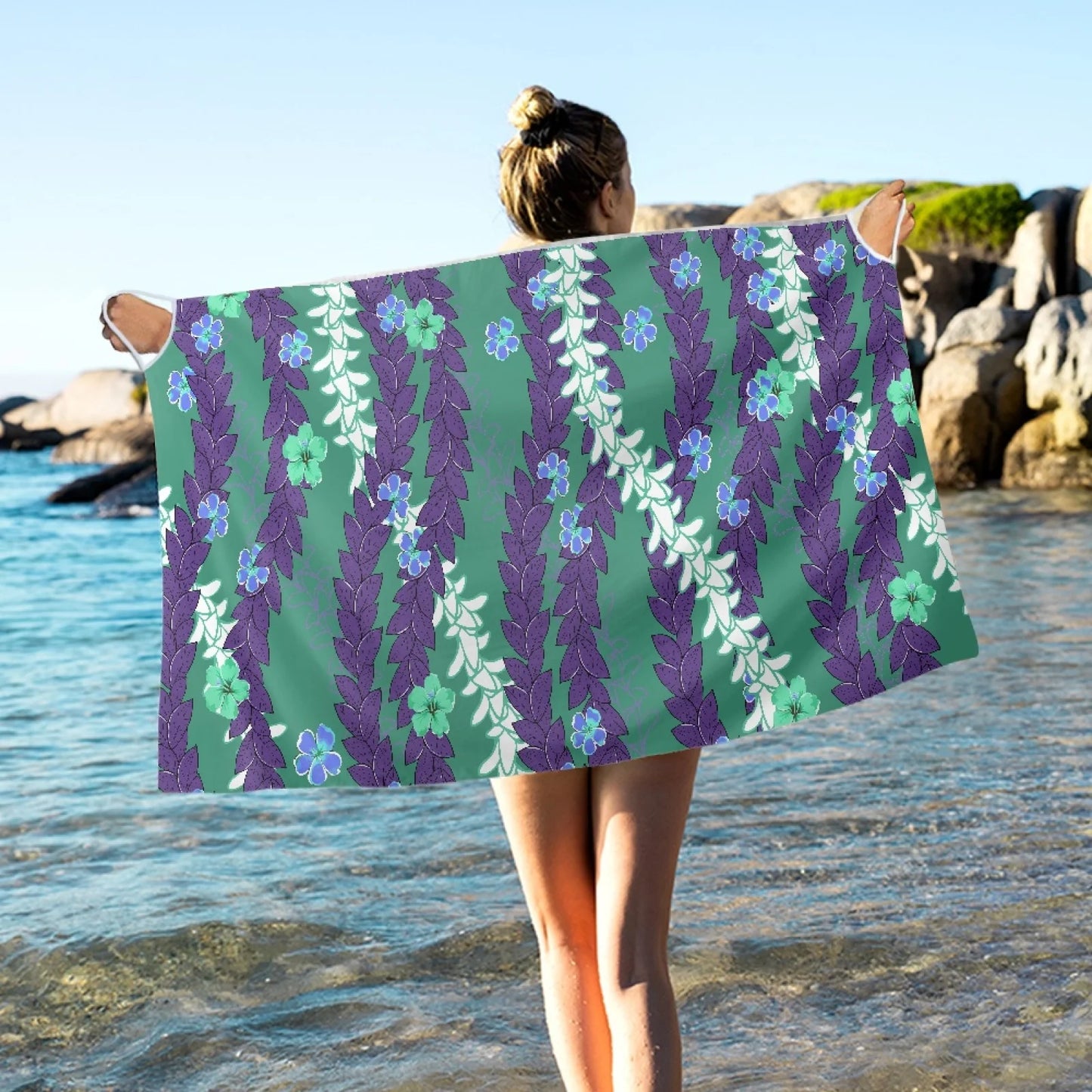 Enchanting Polynesia, Pua Kenini Artistic Scented Flowers, Prints on Demand, Luxury Custom Beach Shawls, Samoa Tropical Paradise