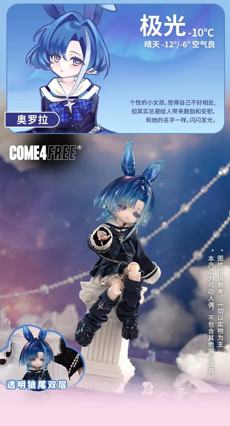Come4free 1/12 Bjd Blind Box Bonnie Meteorological Star Language Series Kawaii Rabbit Bjd Decora Articulated Action Figure Toys