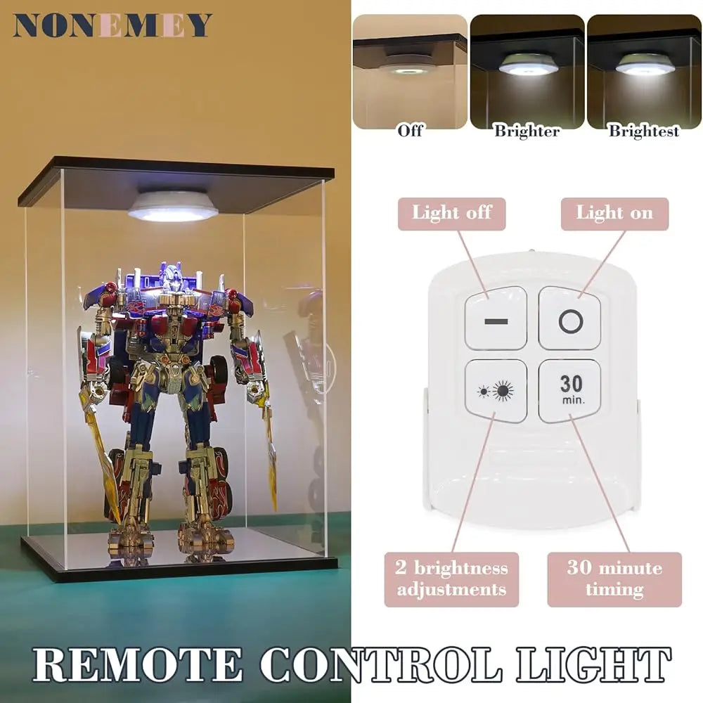 Clear Acrylic Display Case With Remote Control Light For Bearbrick, Dustproof Model Showcase Organizer Box, Display Case For