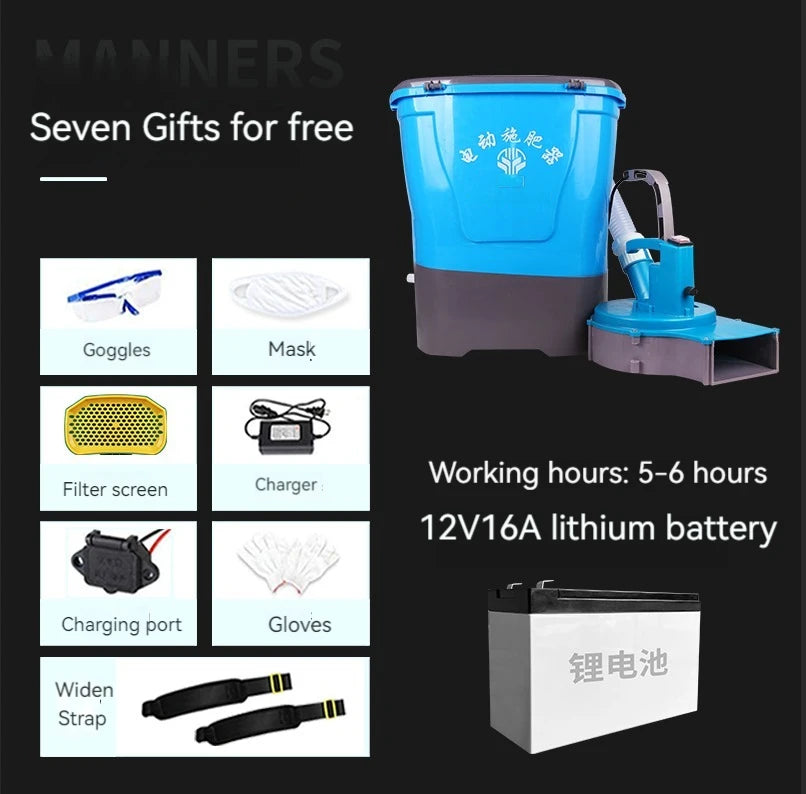 Electric fertilizer applicator Agricultural backpack type multi-function garden tools spreader
