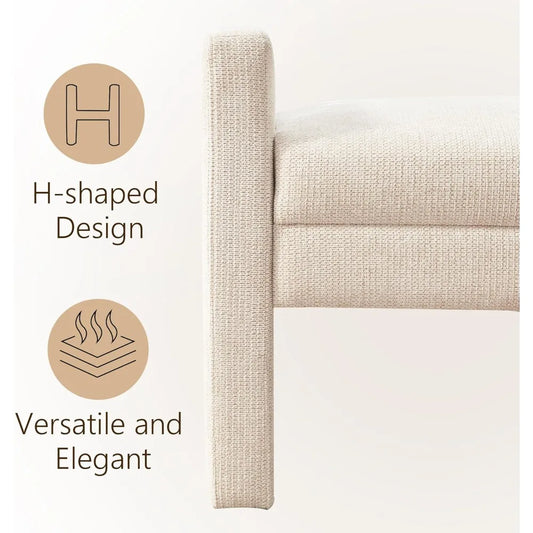 51" Bedroom Bench, End of Bed Benchs, Fabric Ottoman Benches, Entryway Benchs, Comfy Modern Bench, Bed Benches for Foot