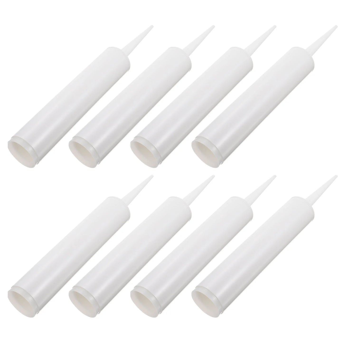 8 set 300ml Glass Glue Empty Tubes Refillable Sealant Caulk Tube White Color Waterproof Easy Installation Quick Application