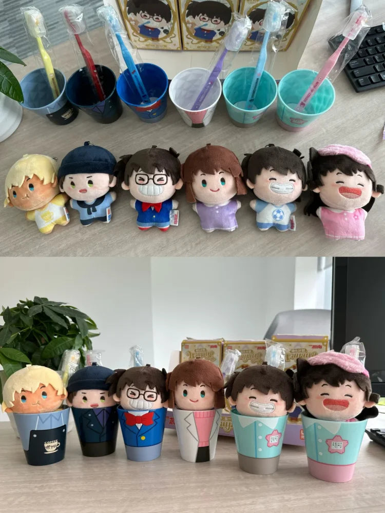 Detective Conan Blind Box Vol.1 Wayaya Style Plush Toothbrush Set Plush Pendant Anime Peripheral Figure Collectible Model Toys