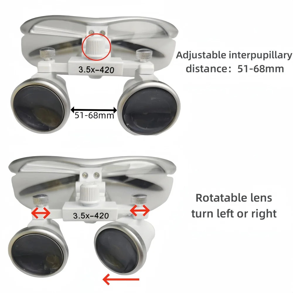 3.5X Ultra-Lightweight Dental Loupes Binocular Magnifier for Surgery - 320mm-420mm Range Dental surgical tools