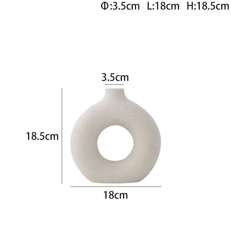 Donut Plain Burned Ceramic Vase Ins Wind