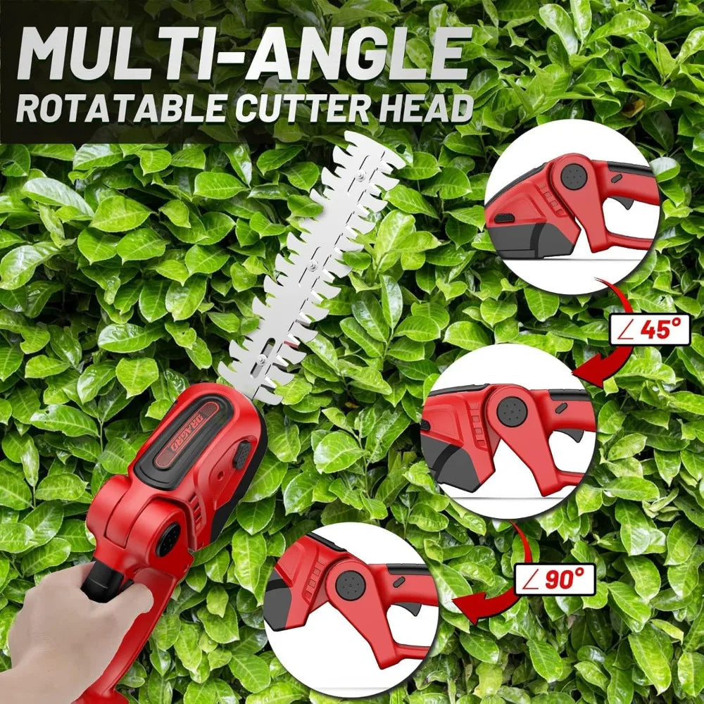 24V Cordless Grass Shears, 2200RPM 2-in-1 Handheld Electric Grass Cutter/Shrubbery Trimmers, Mini Shrub Trimmer Battery Operated