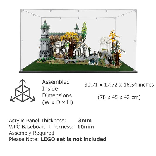 Acrylic Display Case Compatible For Rivendell #10316, Dustproof Display Case (Case Only) ( Sets Are Not Luded)