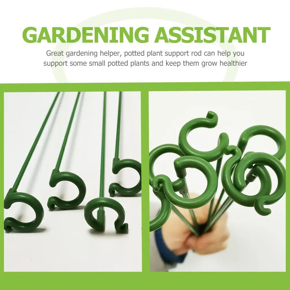 40 Pcs Flower Stand Plant Support Rack Sticks Orchid Stake Gardening Growth Poles Plastic Small Potted Fixed Rods Green Home