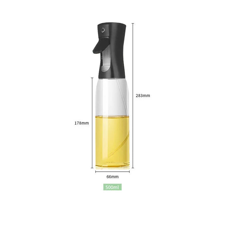500ml Black Kitchen Oil Bottle Cooking Oil Spray 200ml Pneumatic Spray Bottle Fitness Barbecue Spray Oil Dispenser for Barbecue