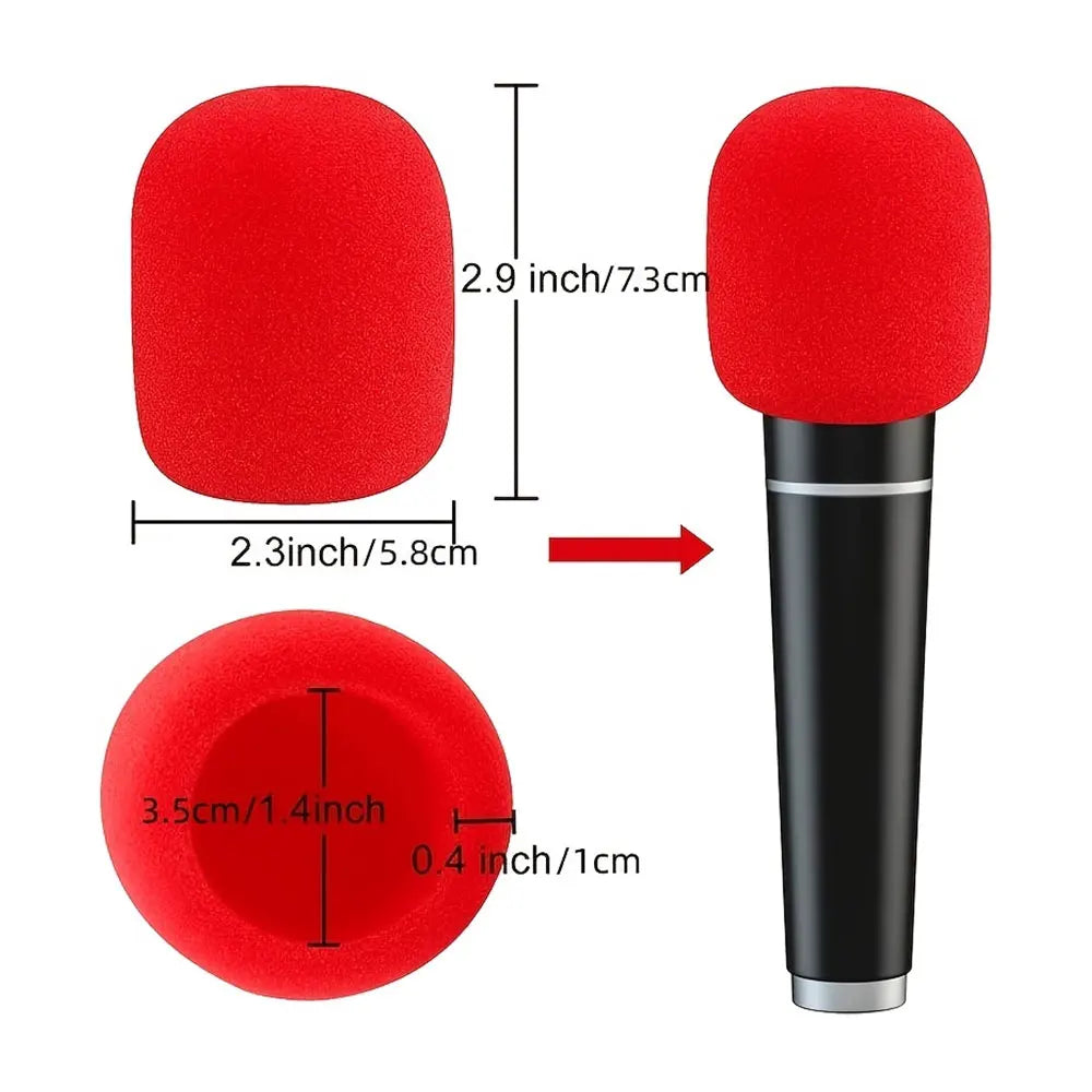 4PCS Microphone Foam Covers, Thick Handheld Stage Microphone Cover Foam Karaoke DJ Microphone Covers Disposable