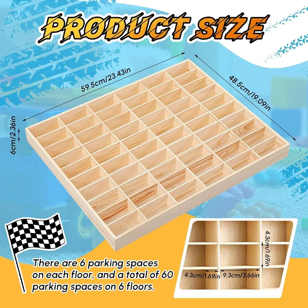 1 Pcs Hot 1/64 Diecast Wheels Display Case Holds Toy Cars Wooden Wall Mount Car Display Shelf Storage Organizer Case For Toy