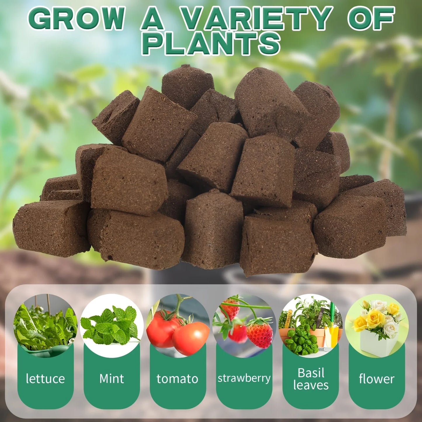 40-Piece Square Indoor Hydroponic Plant Growth Sponge Kit, Seed Germination Starter Compatible with Aerogarden System