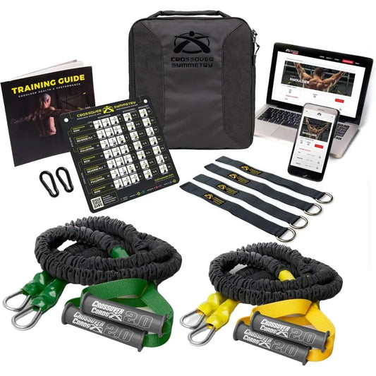 Crossover Symmetry Shoulder System Includes Two Sets of Resistance Bands Attachments Training Guide Exercise Online Workouts