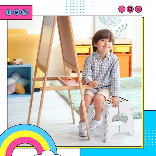Delxo Folding Step Stool,11 Inch Non-Slip Foldable Step Stools For Kids And Adults,Portable Foldable Step Stool Lightweight