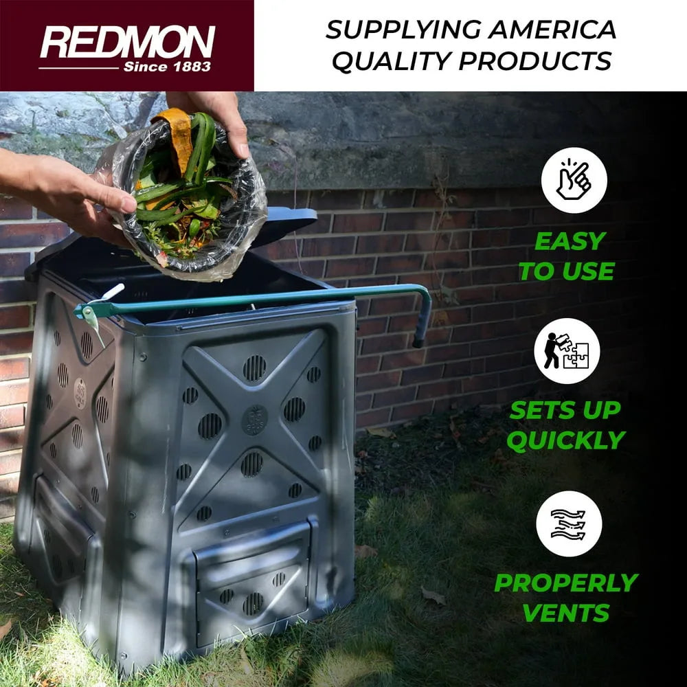 65 Gallon Bla Plastic Compost Bin With Air Vents