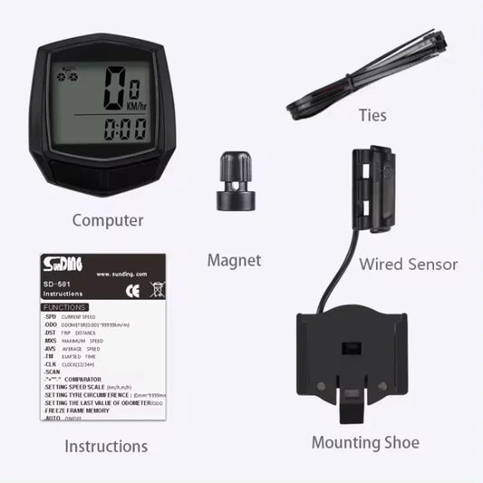 Bicycle Code Meter Easy To Carry Code Meter Speedometer Chinese and English Cable Code Plastic Meter Speedometer
