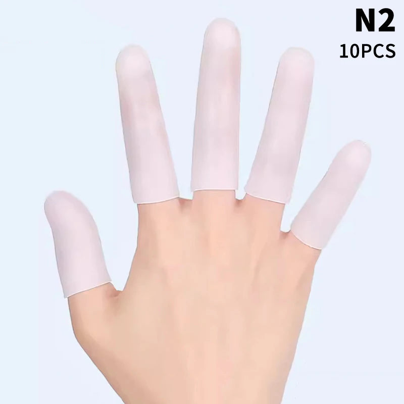 10Pcs Cooking Kitchen Tools Silicone Gel Tube Finger Protector Anti-cut Heat Resistant Finger Sleeves