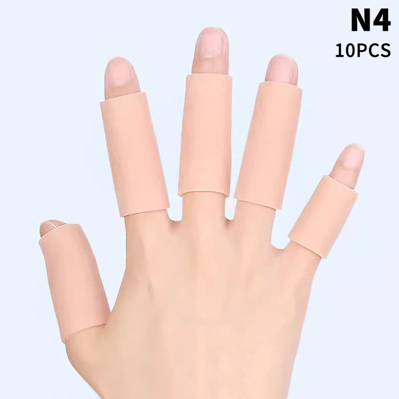 10Pcs Cooking Kitchen Tools Silicone Gel Tube Finger Protector Anti-cut Heat Resistant Finger Sleeves