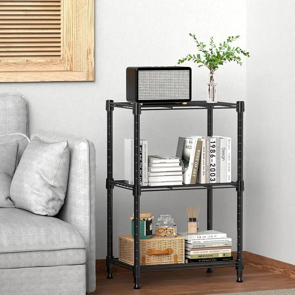 450 Lbs Steel Storage Shelving 3-Tier Utility Shelving Unit Steel Organizer Wire Ra For Home,Kitchen,Office (11.8"" D X 17.7""