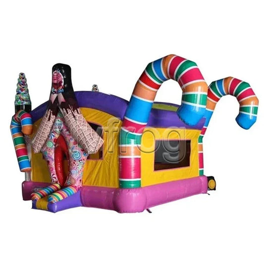 Commercial PVC Grade Candy Bouncer House Combo Inflatable Jumping Bouncy Castle For Kids Party Rental