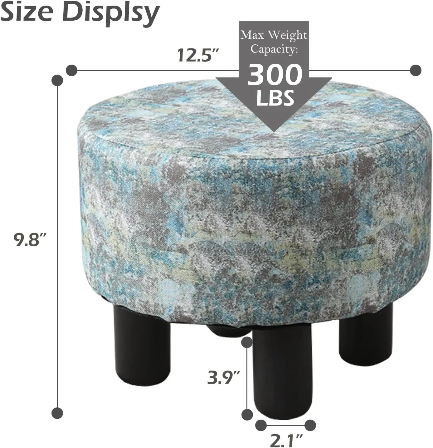 Cpintltr Foot Stool Linen Ottoman Round Footstool For Couch Desk Soft Step Stool Padded Foot Rest With Non-Skid Pine Legs