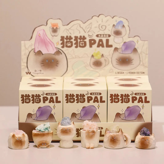 Cat Play Crystal Series Blind Box Fashion Play Cute Mini Figures Desktop Ornaments Dolls Mystery Box Girl Children Gifts Toy