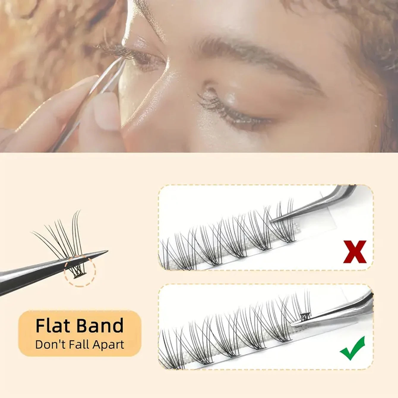 200pcs Individual DIY Eyelash Soft, Natural Look, 9-16mm, Beginner-Friendly & Reusable, Cat Eye Style, 0.07mm Thickness