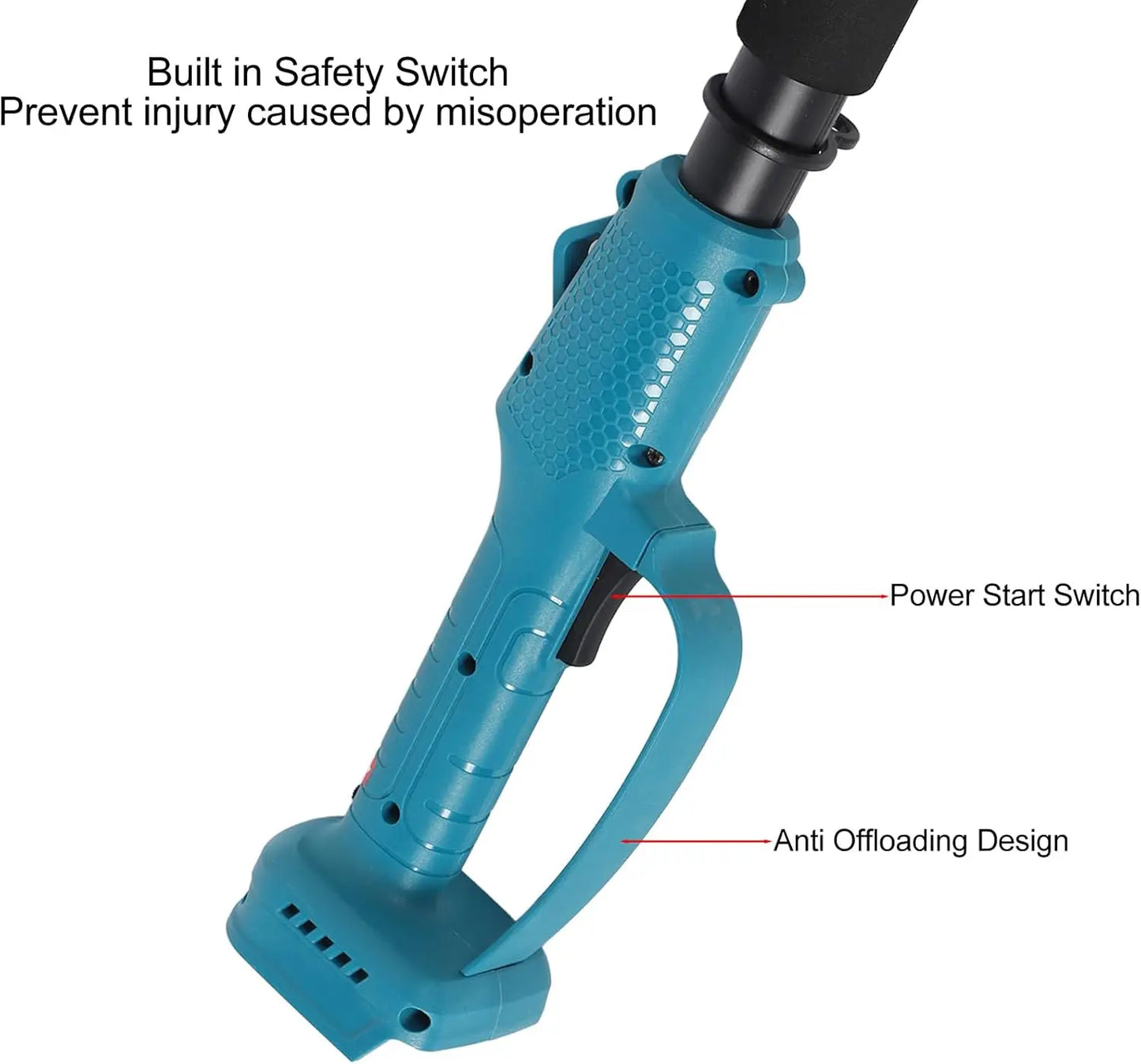 Electric Pruning Shear, Rechargeable Tree Branch Pruner with Extension Pole 180 Degree Adjustable Head Pole Pruning Shear Cordle
