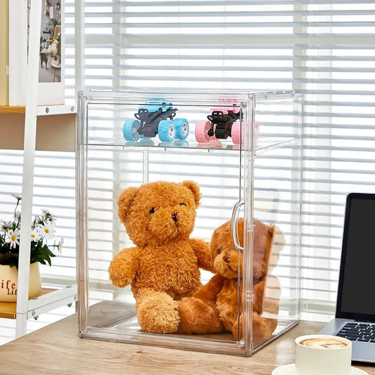 2 Pcs Pastry Display Bakery Display Case Countertop Large Bread Box Kitchen Adjustable Acrylic Bread Storage With Magnetic Door