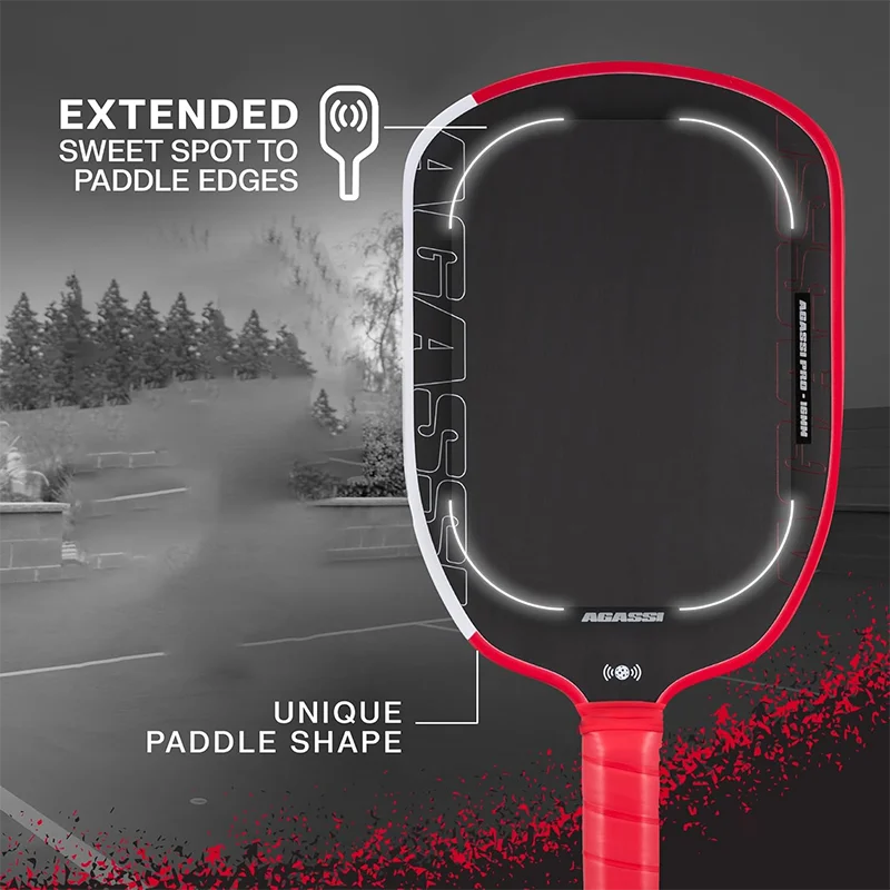 2025 Agassi Pro Shape Tfp Foam 16mm Thickness Gen4 Core Thermoformed Toray T700 Carbon Fiber Pickleball Paddle