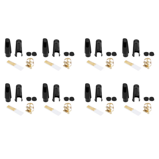 8X Alto Sax Saxophone Mouthpiece Plastic with Cap Metal Buckle Mouthpiece Patches Pads Cushions-ABJQ