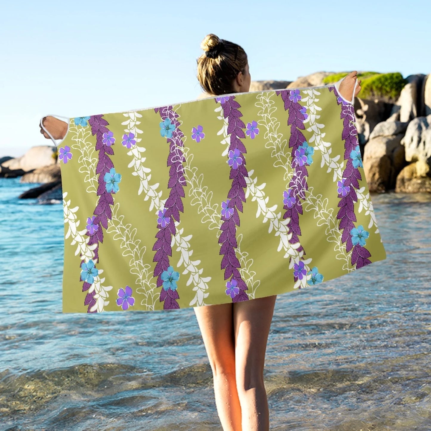 Enchanting Polynesia, Pua Kenini Artistic Scented Flowers, Prints on Demand, Luxury Custom Beach Shawls, Samoa Tropical Paradise