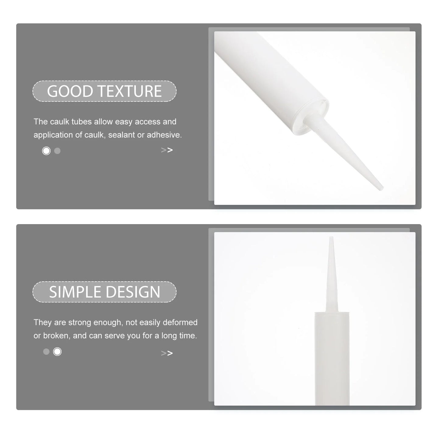 8 set 300ml Glass Glue Empty Tubes Refillable Sealant Caulk Tube White Color Waterproof Easy Installation Quick Application