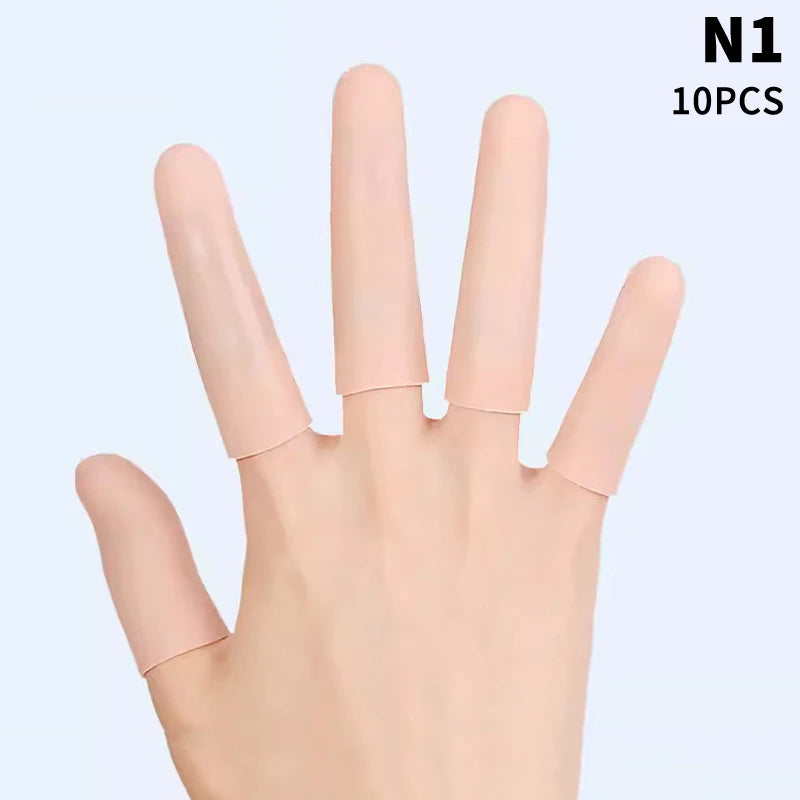 10Pcs Cooking Kitchen Tools Silicone Gel Tube Finger Protector Anti-cut Heat Resistant Finger Sleeves
