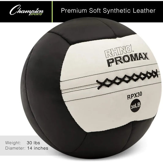 Champion Sports Rhino Promax Slam Balls, 10 lb, Soft Shell with Non-Slip Grip,Medicine Wall Exercise Ball,Rhino Promax Slam Ball