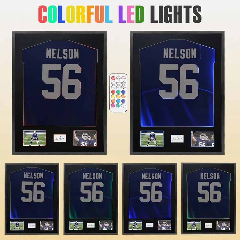 32""X24"" Jersey Frame Display Case Wooden Wall Mounted Shadow Box For Baseball Basketball Football Soccer Hockey Sport Shirt,