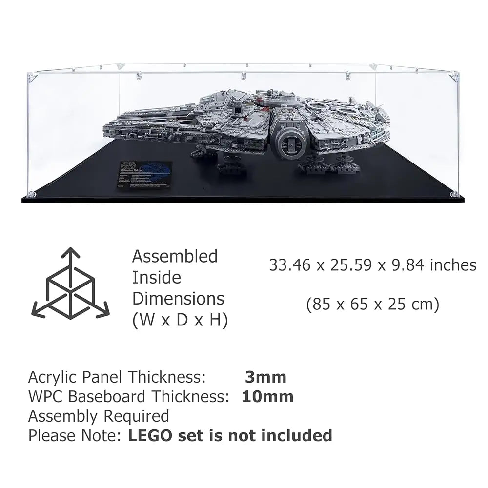 Acrylic Display Case Compatible For Millennium Falcon #75192, Dustproof Display Case (Case Only) ( Sets Are Not Luded)