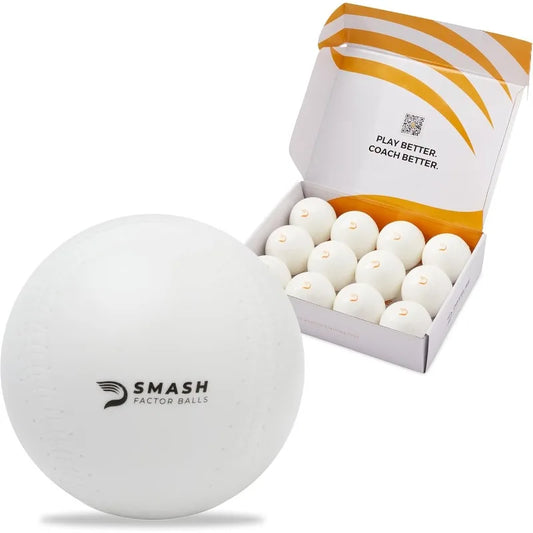 Driveline Baseball Smash Factor Balls™ (3 oz, 12 Pack) Durable Foam Hitting Practice Balls