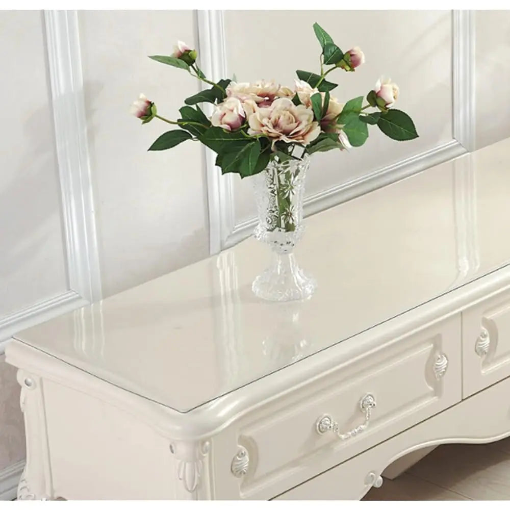 2 Pa Clear Buffet Table Cover Protector, 1.5Mm Thi Table Protector For Furniture, Clear Vinyl Tablecloth For Dining Room, Bar