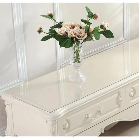 2 Pa Clear Buffet Table Cover Protector, 1.5Mm Thi Table Protector For Furniture, Clear Vinyl Tablecloth For Dining Room, Bar
